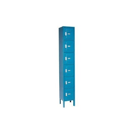 Global Equipment Paramount Six Tier 6 Door Locker, 12"Wx18"Dx12"H, Blue, Unassembled 269690BL